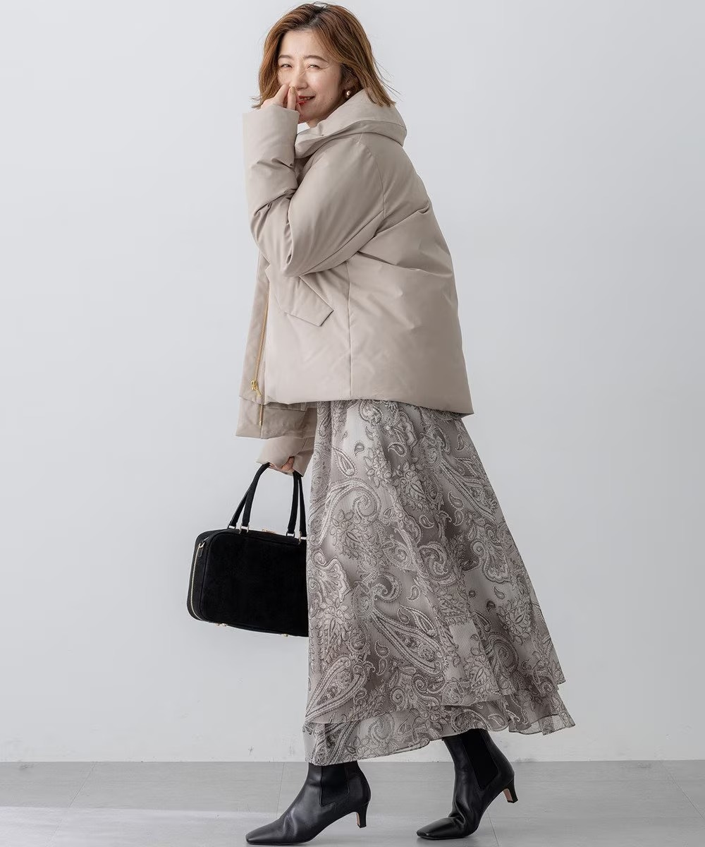 軍風羽絨短版外套     